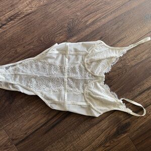 Amazon Cream Lace Bodysuit for Women